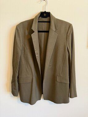 Theory Sedeia Wool Blazer — Olive, Size 12